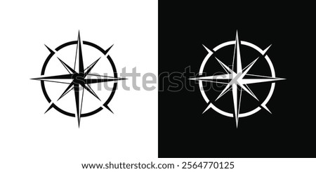 Compass Logo Design, North South East West Northeast Northwest Southeast Symbol Graphic Vector