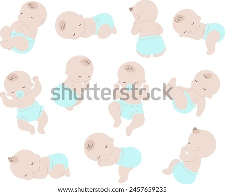 Similar – Image, Stock Photo Cute baby sleeping on bed