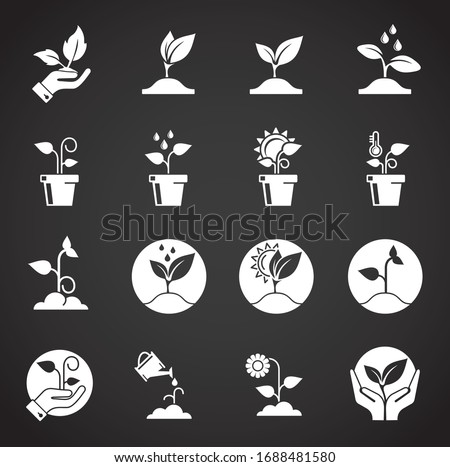 Seed related icons set on background for graphic and web design. Creative illustration concept symbol for web or mobile app.