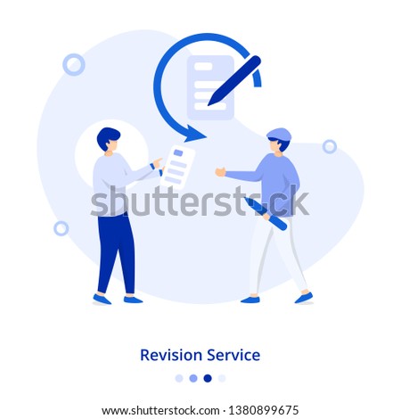 Flat Illustration Revision Service concept, can be used for onboarding mobile apps, web landing pages, banners, posters. vector-illustration