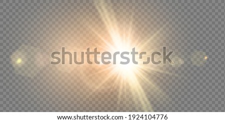 Vector transparent sunlight special lens flash light effect.front sun lens flash. Vector blur in the light of radiance. Element of decor.