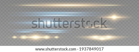 Red horizontal lens flares pack. Laser beams, horizontal light rays.Beautiful light flares. Glowing streaks on dark background. Luminous abstract sparkling lined background. Stock foto © 