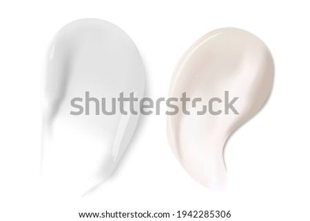 Cream texture stroke isolated on transparent background. Facial creme, foam, gel or body lotion skincare icon. Vector face cream cosmetic product smear swatch.