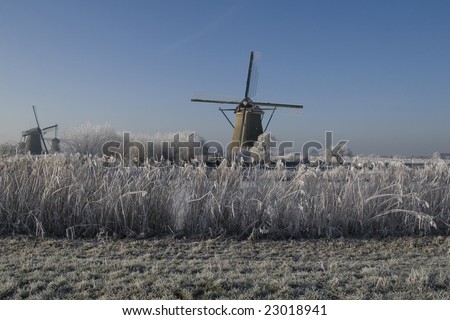 Kinderdijk and two windmills