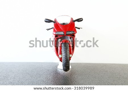 Old and dirty motorcycle plastic model represent the plastic model toy concept related idea.
