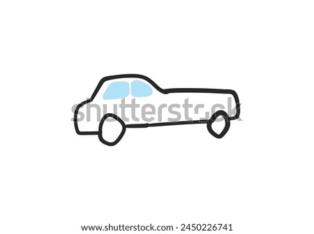 Collection of cute and unique hand drawn cars isolated on white background. Icons in hand drawn style for children's design, clothing, textiles. Vector illustration
