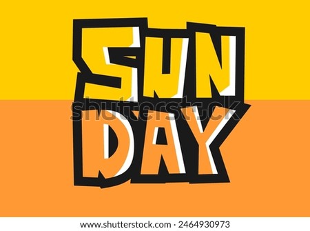 Sunday Typography Flat Style Design