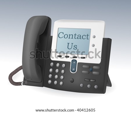 cisco phone with display vector icon contact us