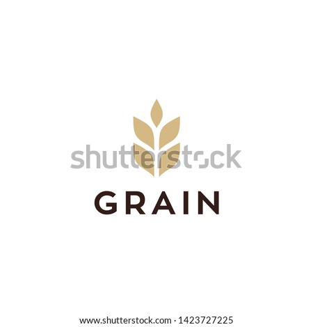 simple wheat / grain vector icon logo design