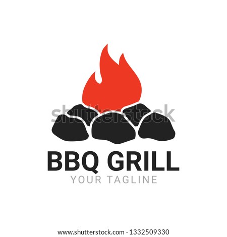 A minimalist and abstract style of BBQ grill logo, made by bonefire. Suitable for BBQ or grill resto brand