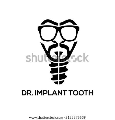 Dr. implant tooth design element for logo, poster, card, banner, emblem, t shirt. Vector illustration Stock fotó © 
