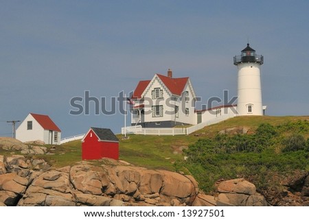 Nubble lighthouse on Cape Neddick, York, Maine