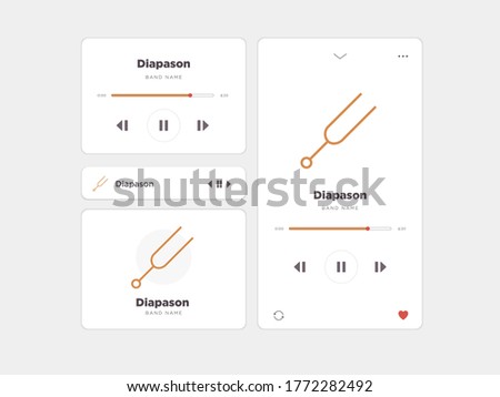 Simple UI music design, accompanied by Diapason icons