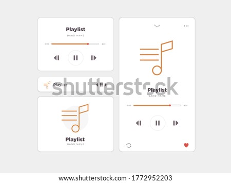 Simple UI music design, accompanied by Playlist icons