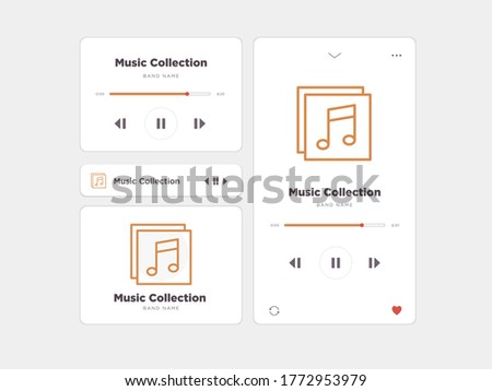 Simple UI music design, accompanied by Music Collection icons
