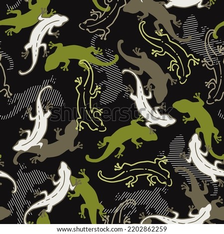 Abstract Lizard Art Gecko Vector Graphic Seamless Pattern can be use for background and apparel design