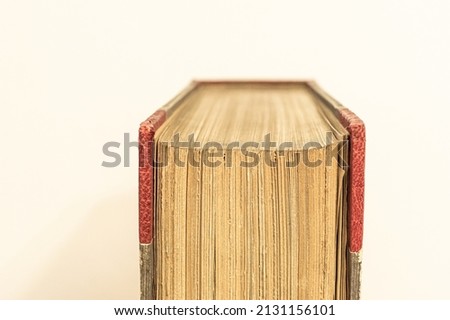 A closeup of an old thick book with white background ストックフォト © 