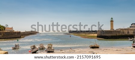 Saint Gilles Croix de Vie in Vendee, France, typical harbor, low tide Сток-фото © 