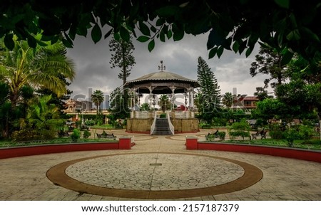A beautiful view of the Kiosko from the Central park of Tuxpan, Jalisco, Mexico Foto stock © 