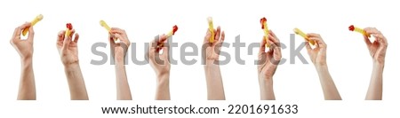 Similar – Image, Stock Photo fries French fries Ketchup