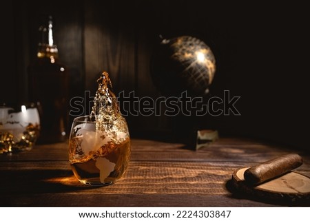 Similar – Image, Stock Photo Glass of whiskey near decanter