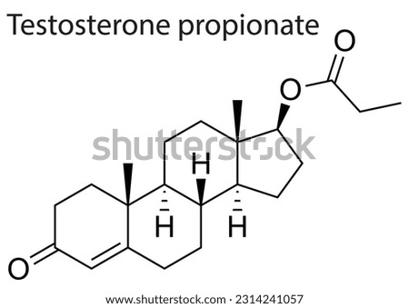 A vector of the chemical structure of Testosterone propionate anabolic-androgenic steroid