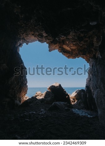 Similar – Image, Stock Photo View from the cave Valea Firii