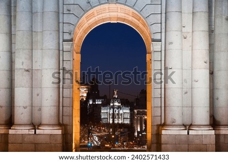 Similar – Image, Stock Photo Puerta de Alcala, Madrid, Spain at night.