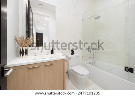 Similar – Foto Bild Wasserklosett, Badezimmer, Toilette offen und unbewohnt