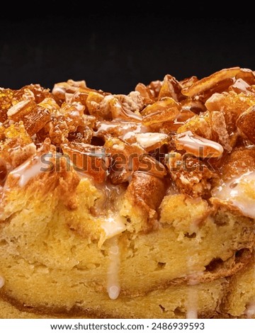 Similar – Image, Stock Photo Sweet bread pudding with orange zest butter