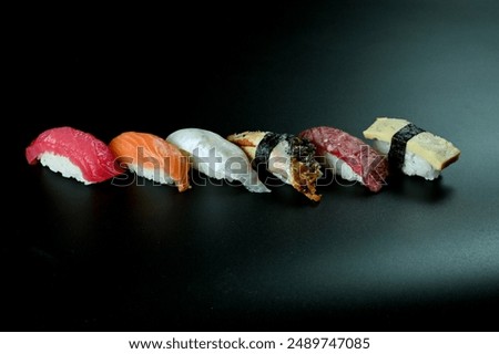 Similar – Image, Stock Photo Table with sushi in restaurant