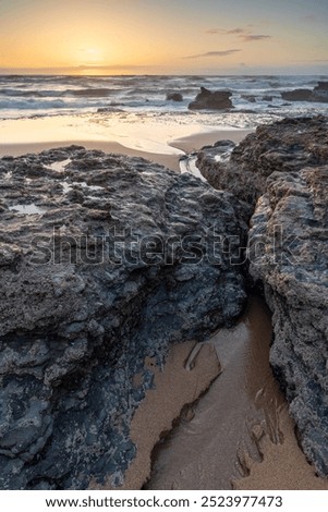 Similar – Image, Stock Photo Rocky formation in foamy sea