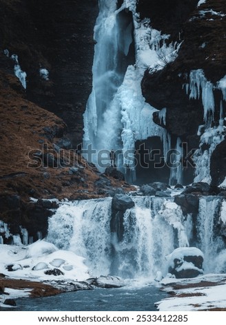 Similar – Image, Stock Photo Lonely hiker on frozen lake