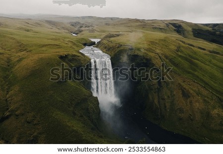 Similar – Image, Stock Photo Skogafoss waterfall in Iceland