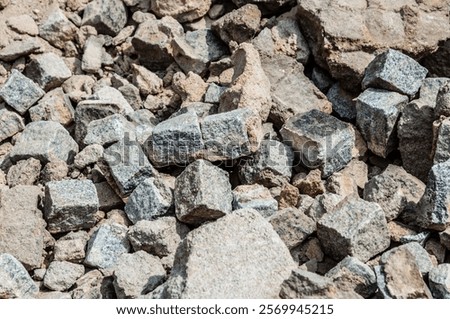 Similar – Image, Stock Photo Pile of paving stones | Trash 2020