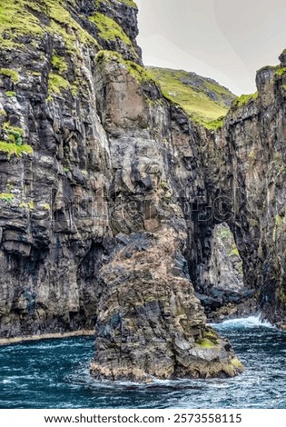 Image, Stock Photo Rocky formation in foamy sea