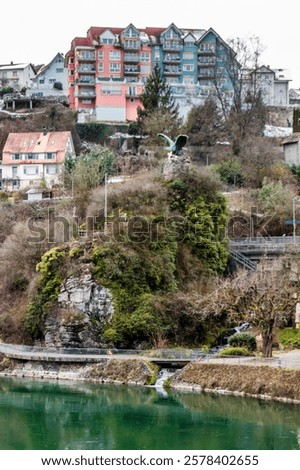 Similar – Image, Stock Photo Small village located in mountainous terrain