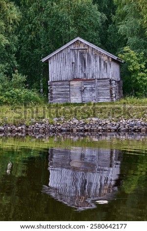 Similar – Image, Stock Photo Boathouse on the shore of a lake