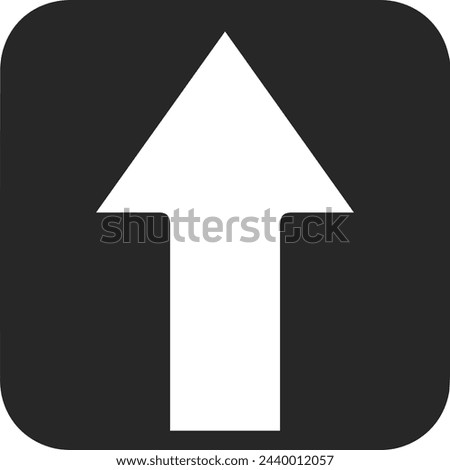 top pointed arrow icon. Black arrow pointing to the top. Black direction pointer, website design arrow graphics, vector isolated eps editable circular triangular shape going upward, fill close shape