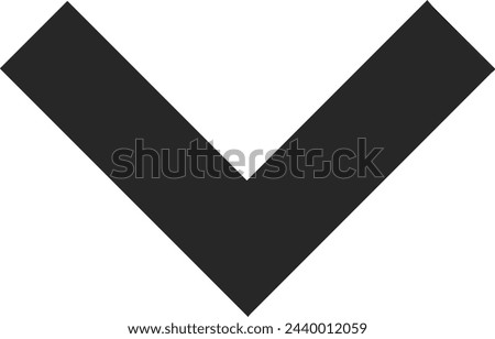 down pointed arrow icon. Black arrow pointing to the bottom. Black direction pointer, website design arrow graphics, vector isolated eps editable circular triangular shape going down ward way
