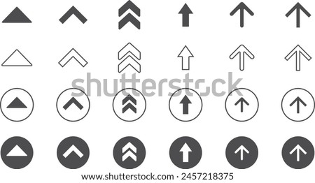 Arrows set black icons. Cursor vector illustration collection. Modern simple arrow in circle, stroke and black fill Icon set of 