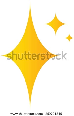 Sparkles star icon. Generative AI or Gen AI yellow stars. Golden sparkle icons button.