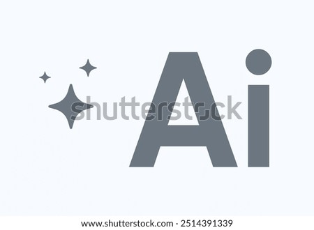 Artificial intelligence AI pictogram. Technology related to artificial intelligence, computers and systems that are intelligent, graphic of robot. Vector ai generated logo or symbol.