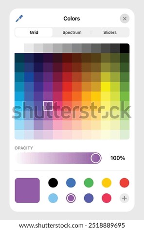 Color Picker. Selection in graphic software. Gradient rainbow RGB. Colour settings. Palettes in graphic editors.