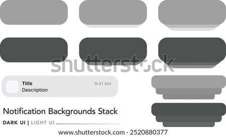 
Push notification stack message illustration. Smartphone lockscreen sms messages. Apple iPad, iphone, ios and Macintosh screen