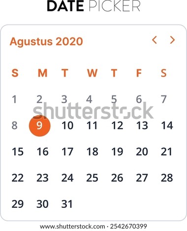 Date Picker User Interface Design Style Guidelines. Material design time picker. Clean time picker ui design. GUI element interface for alarm app and stop watch to choose timer