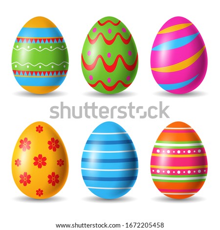 Similar – Image, Stock Photo painted Easter Eggs various colors on black background