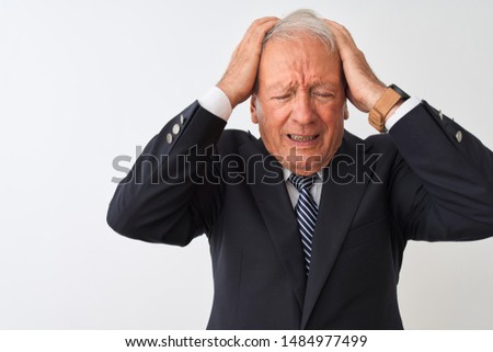 Similar – Image, Stock Photo Depressed man in suit in luxury room