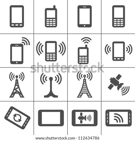 Simplus icons series. Mobile devices and wireless technology