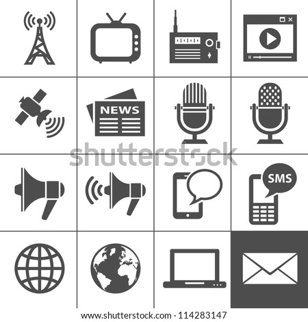 Media Icons. Simplus series. Each icon is a single object (compound path)